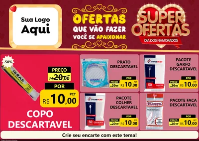Modelo de Encarte para Encarte A4 Horizontal com o tema Dia dos Namorados para Embalagens