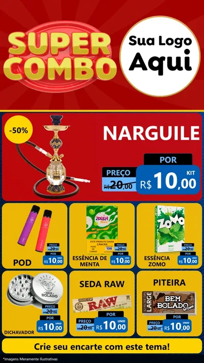 Modelo de Rede Social para Stories com o tema Super Combo para Tabacaria