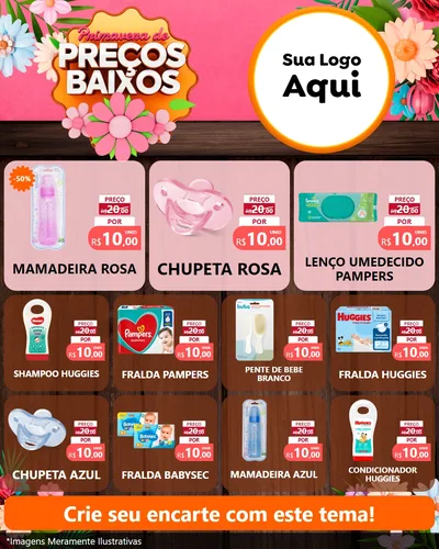 Modelo de Rede Social para Feed Instagram com o tema Primavera de Preços Baixos para Bebês