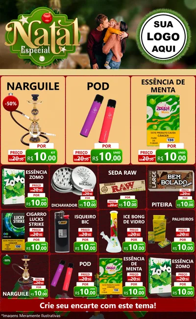 Modelo de Encarte para Encarte Grande com o tema Natal Especial para Tabacaria