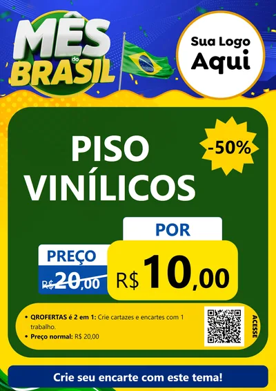 Modelo de Cartaz para Cartaz A4 Vertical com o tema Mês do Brasil para Material para Construção
