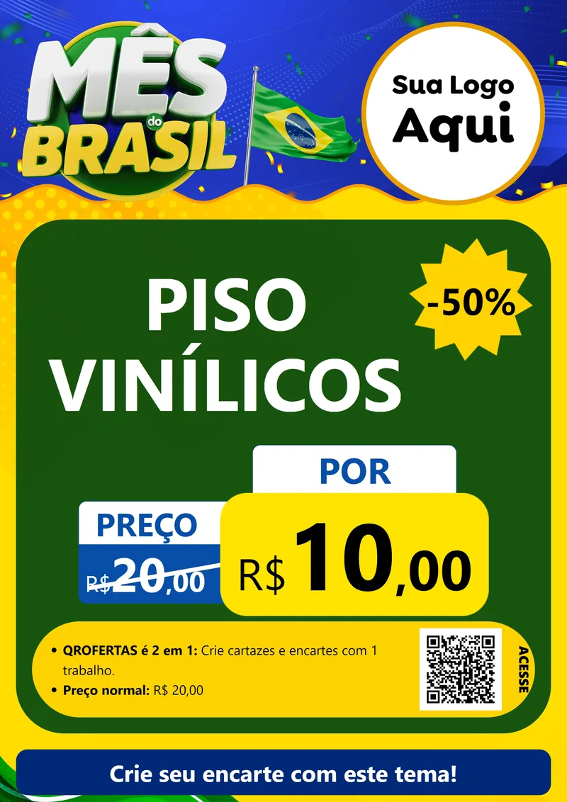 Modelo de Cartaz para Cartaz A4 Vertical com o tema Mês do Brasil para Material para Construção