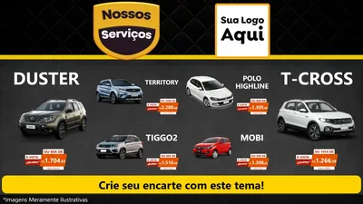 Modelo de TV para TV Horizontal com o tema Nossos Serviços para Concessionaria de Carros