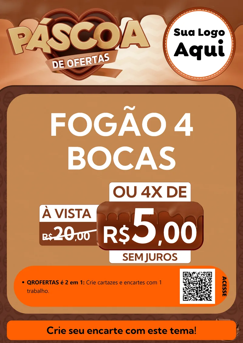 Modelo de Cartaz para Cartaz A4 Vertical com o tema Páscoa de Ofertas para Móveis e Eletro