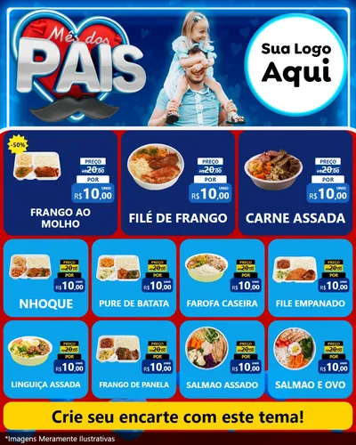 Modelo de Rede Social para Feed Instagram com o tema Mês Dos Pais para Restaurante