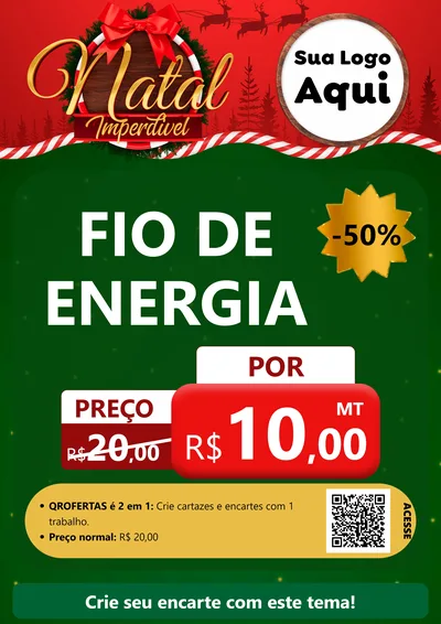 Modelo de Cartaz para Cartaz A4 Vertical com o tema Natal Imperdível para Materiais Elétricos