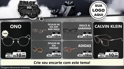 Modelo de TV para TV Horizontal com o tema Black dos Sonhos para Óticas