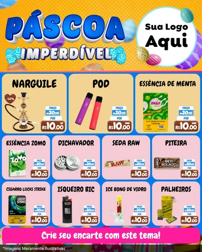 Modelo de Rede Social para Feed Instagram com o tema Páscoa Imperdível para Tabacaria