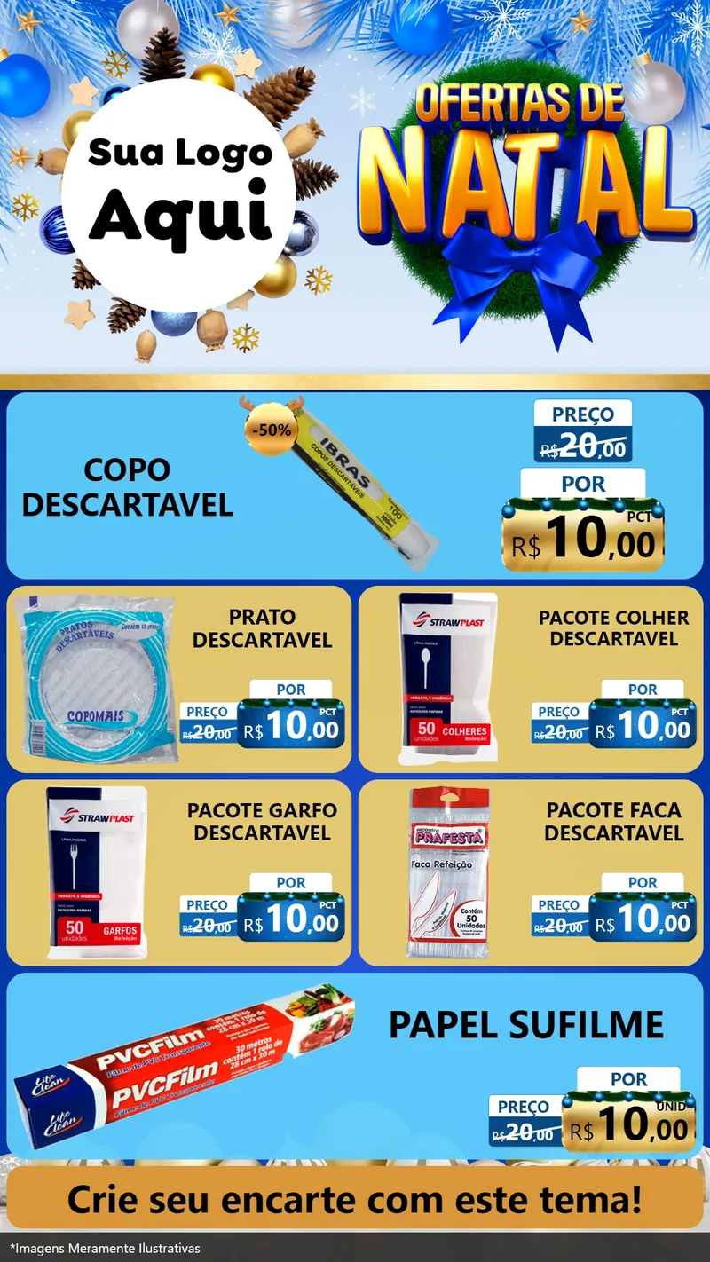 Modelo de TV para TV Vertical com o tema Ofertas de Natal para Embalagens