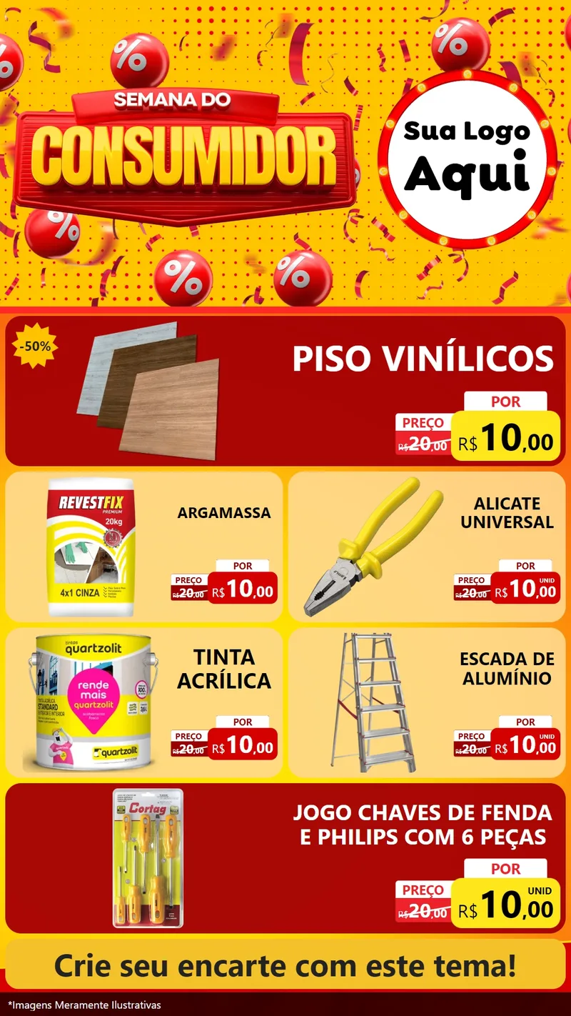 Modelo de TV para TV Vertical com o tema Semana do Consumidor para Material para Construção