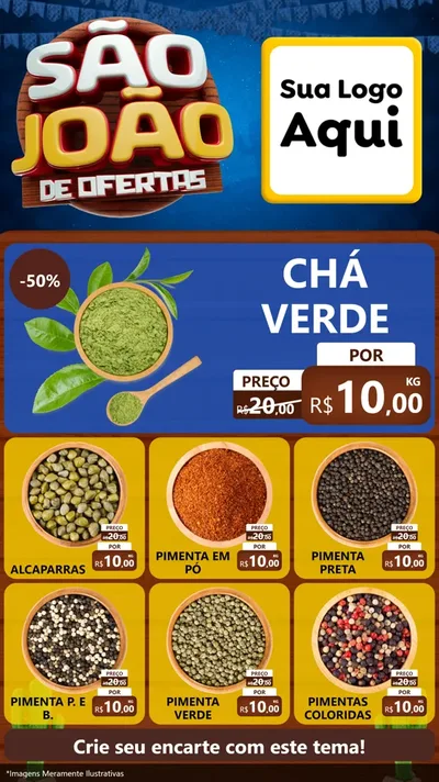 Modelo de Rede Social para Stories com o tema São João Ofertas Imbatíveis! - Junina para Produtos Naturais
