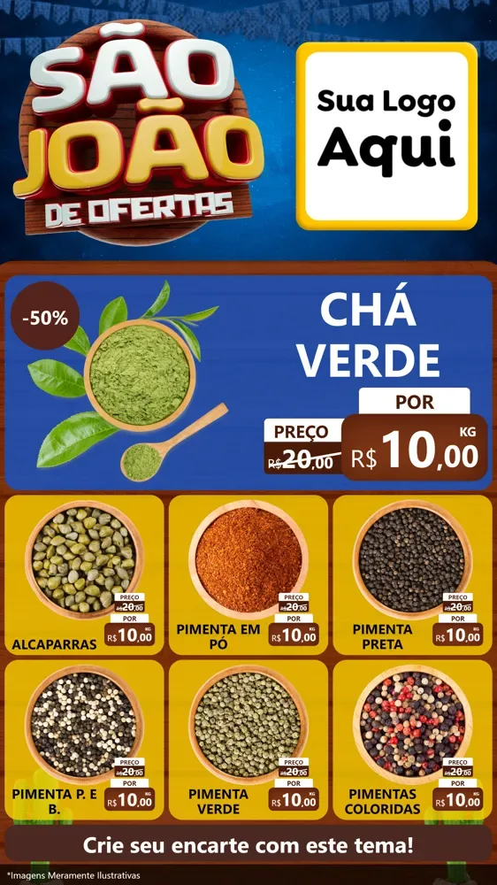 Modelo de Rede Social para Stories com o tema São João Ofertas Imbatíveis! - Junina para Produtos Naturais
