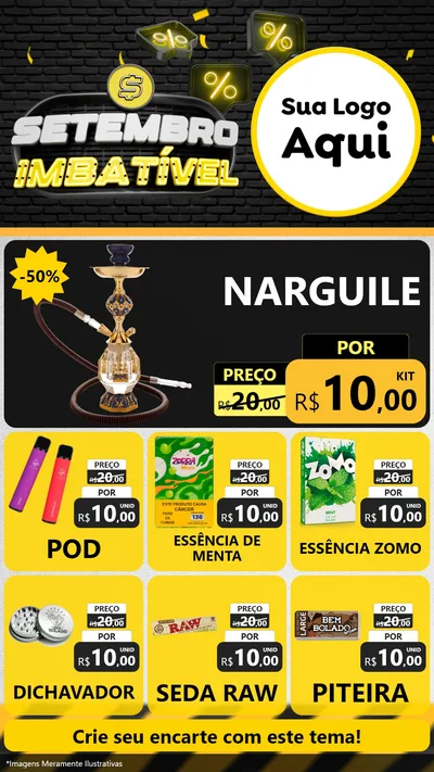 Modelo de Rede Social para Stories com o tema Setembro Imbatível para Tabacaria