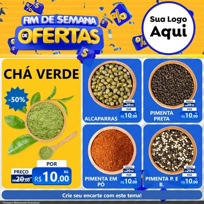 Modelo de Rede Social para Feed Facebook com o tema Fim de Semana de Ofertas para Produtos Naturais
