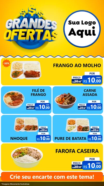 Modelo de TV para TV Vertical com o tema Grandes Ofertas para Restaurante
