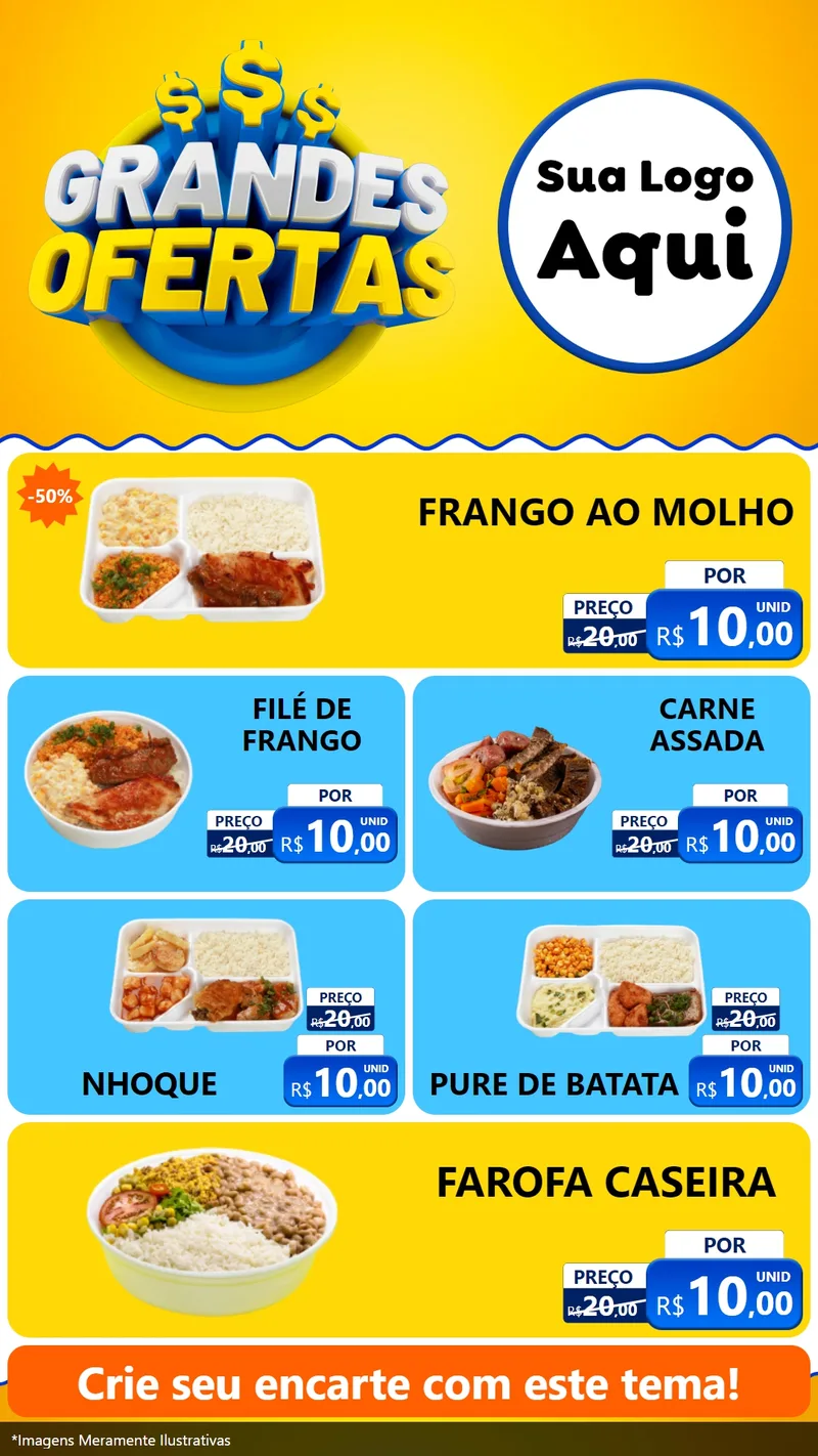 Modelo de TV para TV Vertical com o tema Grandes Ofertas para Restaurante