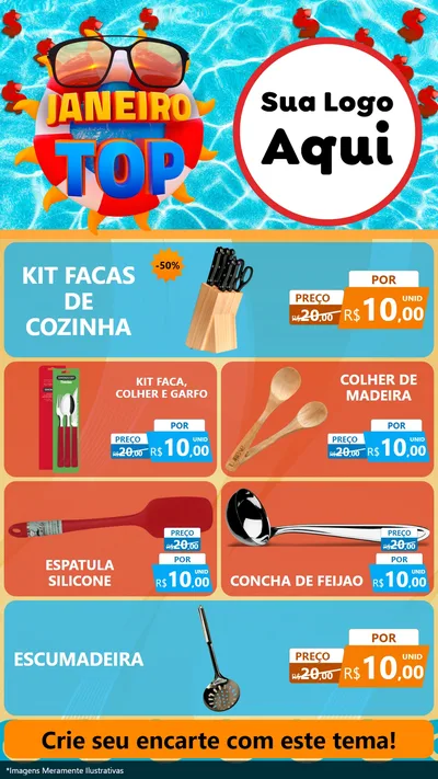 Modelo de TV para TV Vertical com o tema Janeiro Top para Utilidades Domésticas