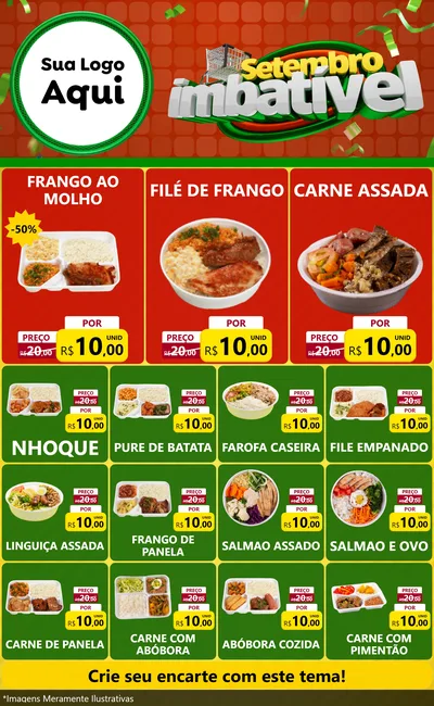 Modelo de Encarte para Encarte Grande com o tema Setembro Imbatível para Restaurante
