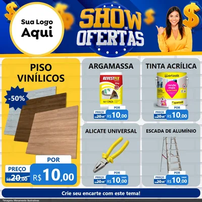 Modelo de Rede Social para Feed Facebook com o tema Show de Ofertas para Material para Construção