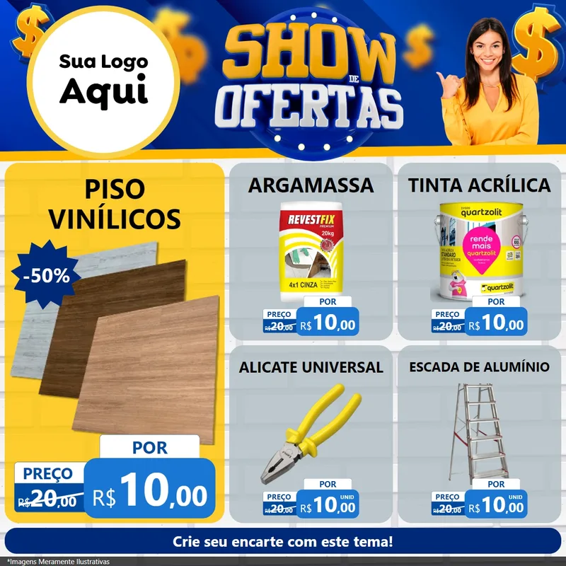 Modelo de Rede Social para Feed Facebook com o tema Show de Ofertas para Material para Construção