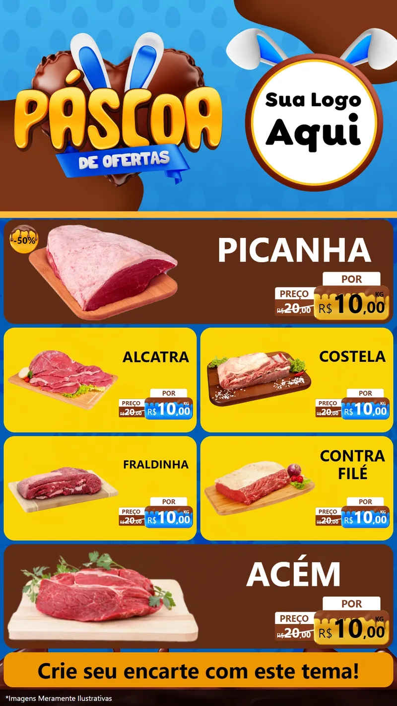 Modelo de TV para TV Vertical com o tema Páscoa de Ofertas para Açougue