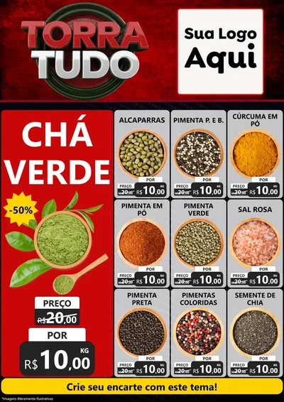 Modelo de Encarte para Encarte A4 Vertical com o tema Torra Tudo para Produtos Naturais