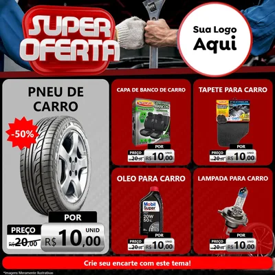 Modelo de Rede Social para Feed Facebook com o tema Super Oferta - Autopeças para Auto peças