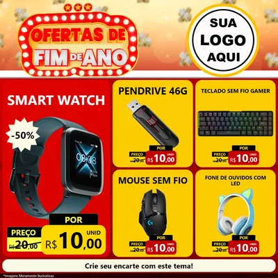 Modelo de Rede Social para Feed Facebook com o tema Ofertas de Fim de Ano para Informática