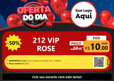 Modelo de Cartaz para Cartaz A4 Horizontal com o tema Oferta do Dia para Perfumes