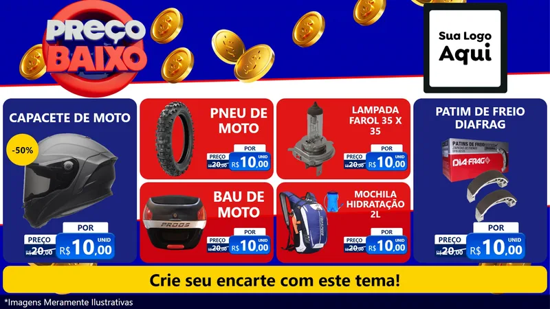 Modelo de TV para TV Horizontal com o tema Preço Baixo para Moto peças
