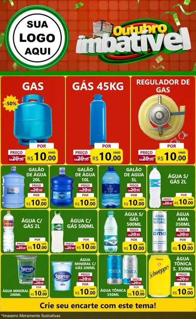 Modelo de Encarte para Encarte Grande com o tema Outubro Imbatível para Água e gás