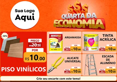 Modelo de Encarte para Encarte A4 Horizontal com o tema Quarta da Economia para Material para Construção