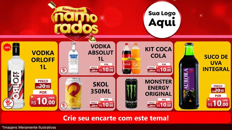 Modelo de TV para TV Horizontal com o tema Semana dos namorados para Distribuidora de bebidas