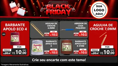 Modelo de TV para TV Horizontal com o tema Black Friday para Armarinho e Aviamentos