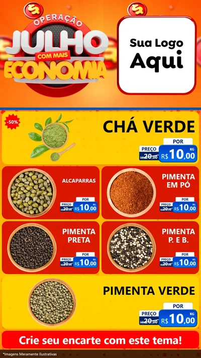 Modelo de TV para TV Vertical com o tema Operação Julho Com Mais Economia para Produtos Naturais