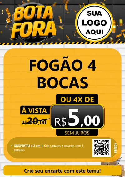 Modelo de Cartaz para Cartaz A4 Vertical com o tema Bota Fora para Móveis e Eletro