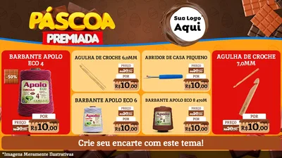 Modelo de TV para TV Horizontal com o tema Páscoa Premiada para Armarinho e Aviamentos