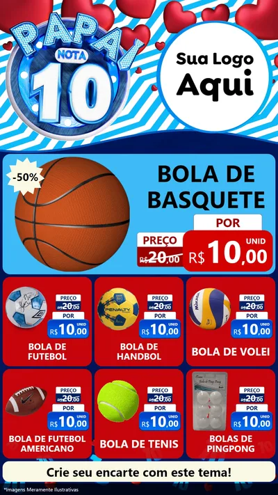 Modelo de Rede Social para Stories com o tema Papai Nota 10 para Artigos Esportivos