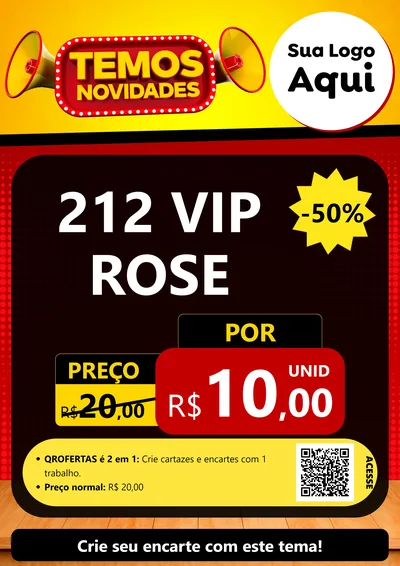 Modelo de Cartaz para Cartaz A4 Vertical com o tema Temos Novidades para Perfumes