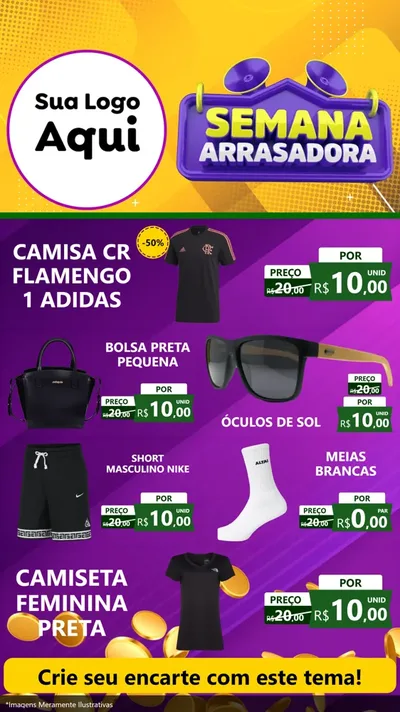 Modelo de TV para TV Vertical com o tema Semana Arrasadora para Roupas e acessórios