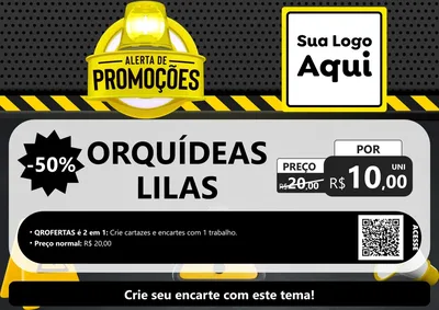 Modelo de Cartaz para Cartaz A4 Horizontal com o tema Alerta de Promoções para Floricultura e jardim