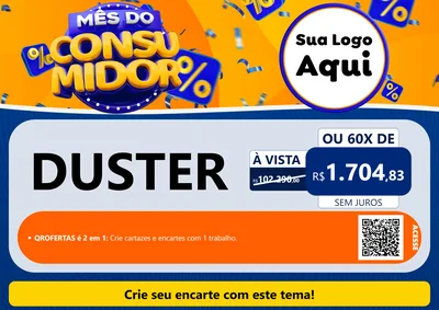 Modelo de Cartaz para Cartaz A4 Horizontal com o tema Mês do Consumidor para Concessionaria de Carros