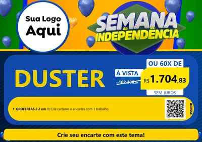 Modelo de Cartaz para Cartaz A4 Horizontal com o tema Semana da Independência para Concessionaria de Carros