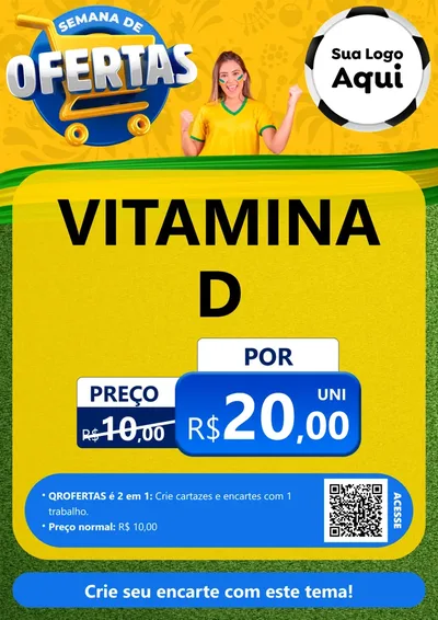Modelo de Cartaz para Cartaz A4 Vertical com o tema Semana de Ofertas - Copa para Farmácia