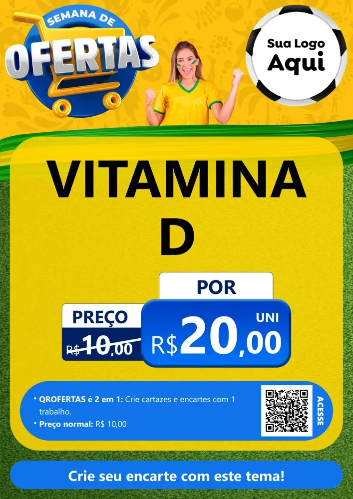 Modelo de Cartaz para Cartaz A4 Vertical com o tema Semana de Ofertas - Copa para Farmácia