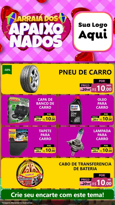 Modelo de TV para TV Vertical com o tema Arraiá dos Apaixonados para Auto peças