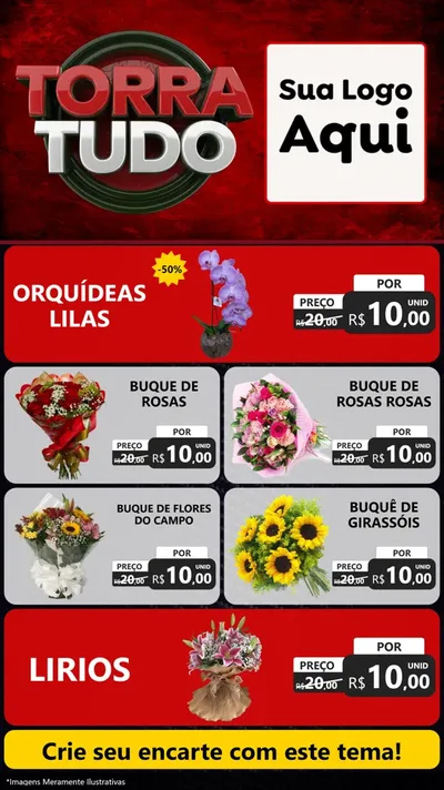 Modelo de TV para TV Vertical com o tema Torra Tudo para Floricultura e jardim