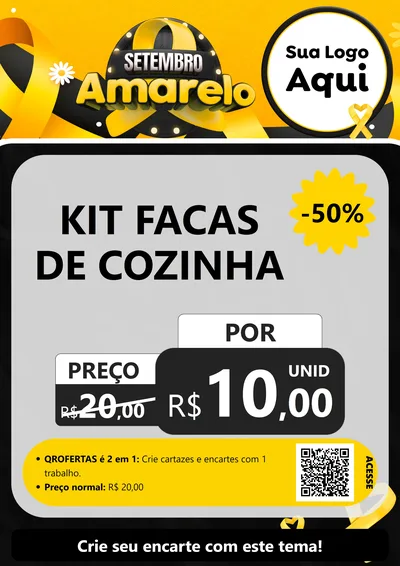 Modelo de Cartaz para Cartaz A4 Vertical com o tema Setembro Amarelo para Utilidades Domésticas
