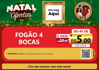 Modelo de Cartaz para Cartaz A4 Horizontal com o tema Natal de Ofertas para Móveis e Eletro