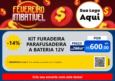 Modelo de Cartaz para Cartaz A4 Horizontal com o tema Fevereiro Imbatível para Maquinas e Ferramentas
